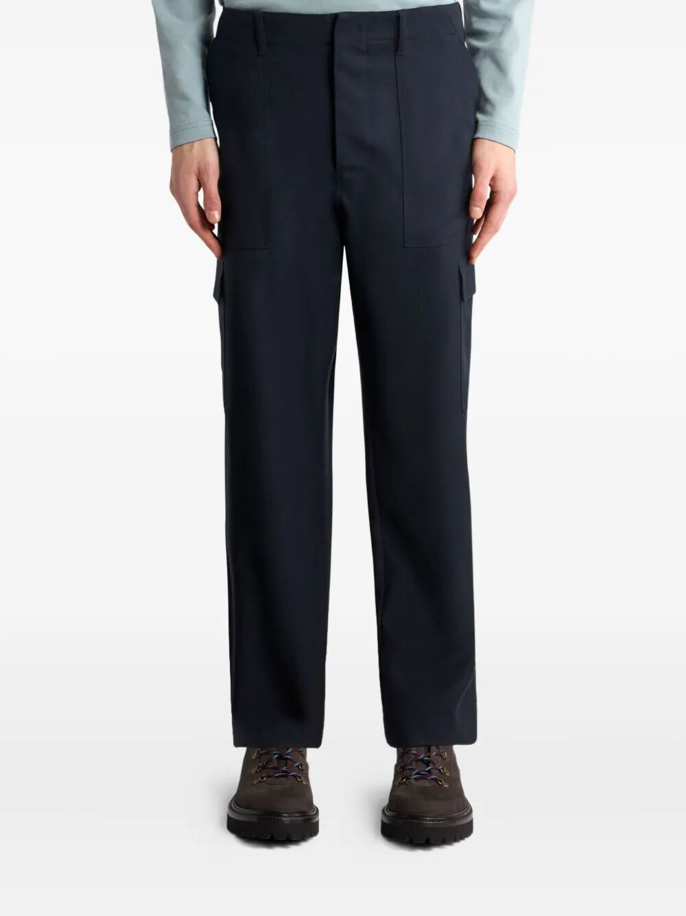 WOOL FLANNEL CARGO TROUSERS