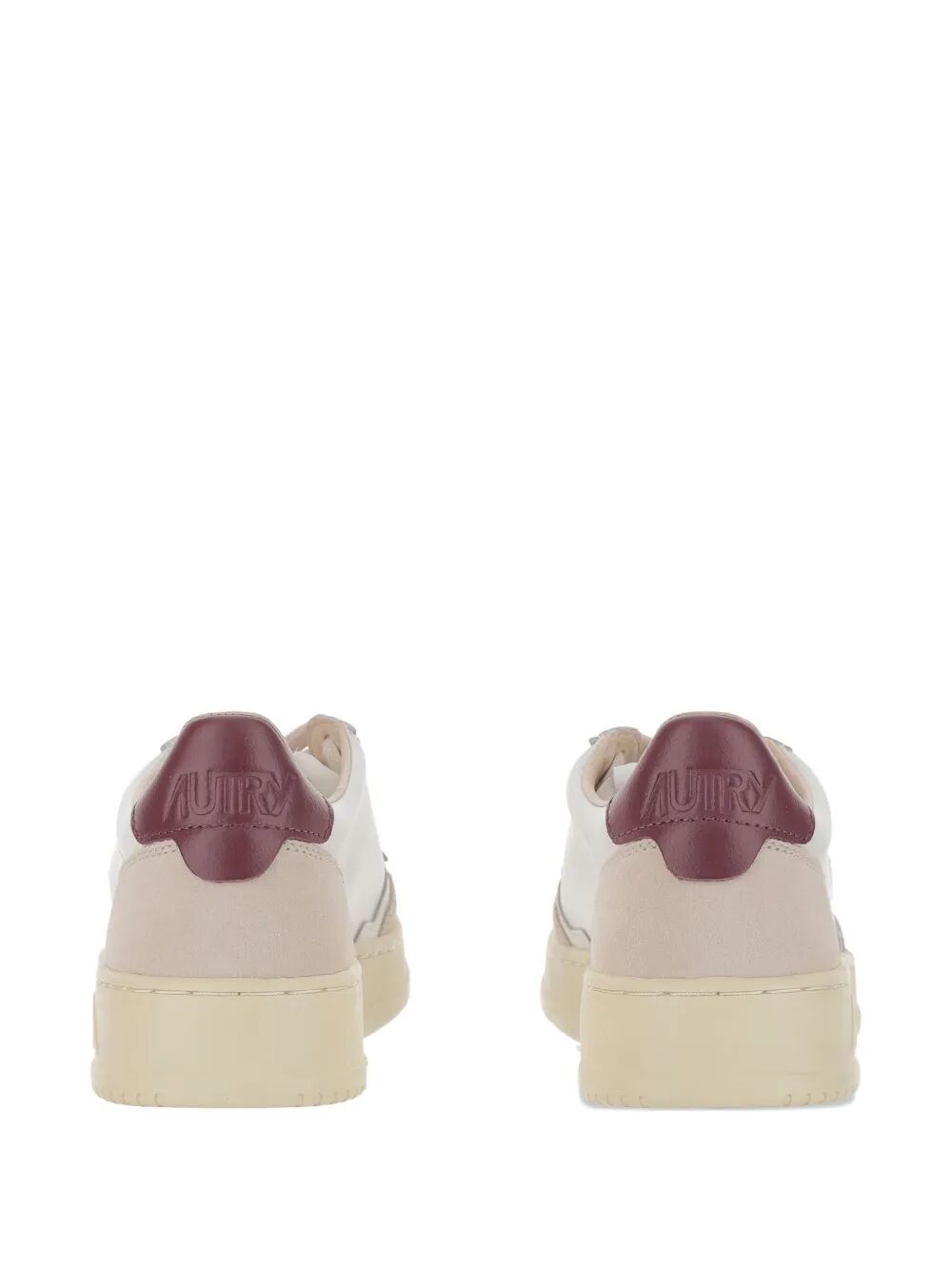 MEDALIST LOW SNEAKERS IN WHITE AND BURGUNDY SUEDE AND LEATHER