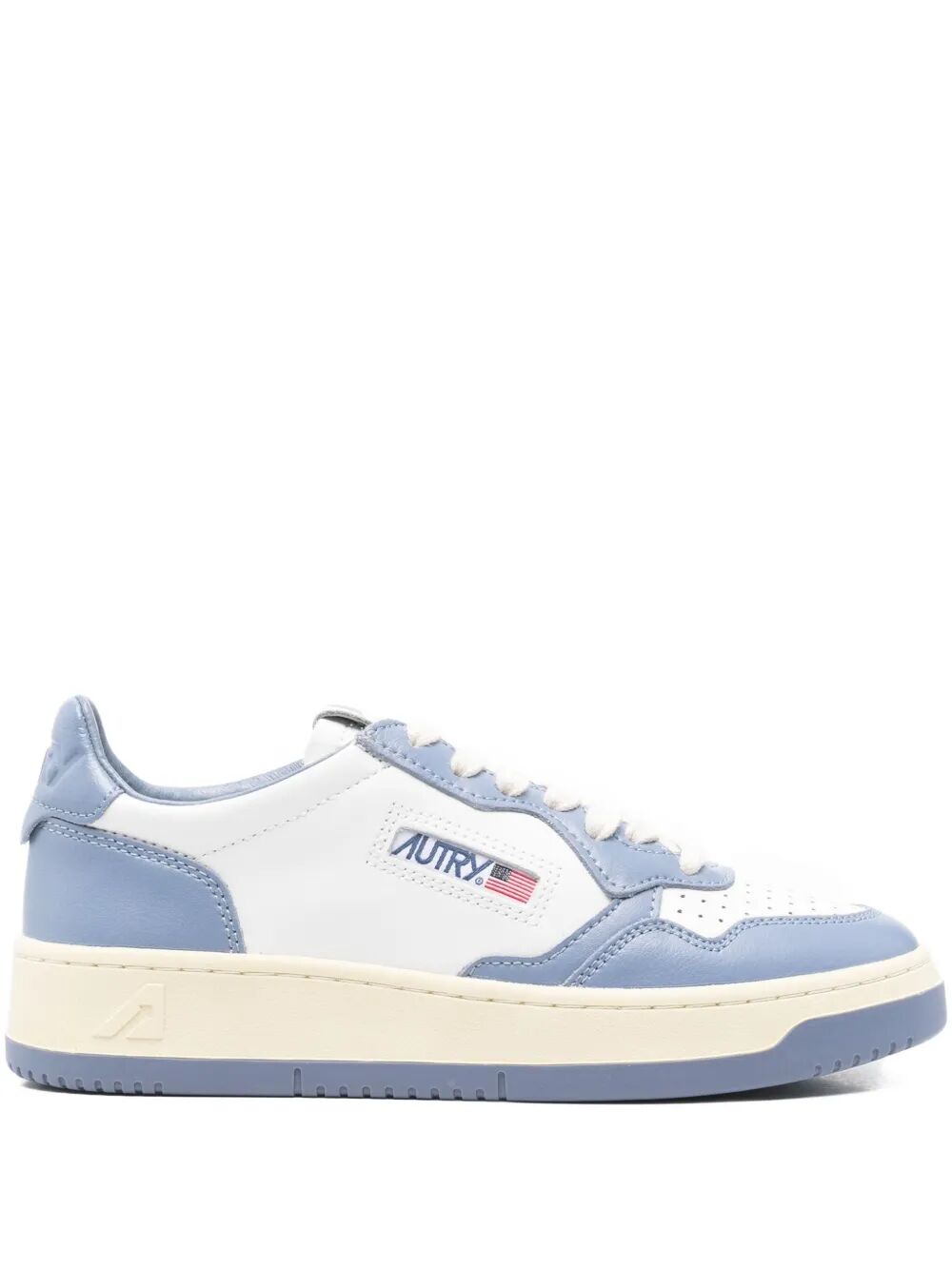 MEDALIST LOW SNEAKERS BICOLOR IN WHITE AND TEMPEST LEATHER