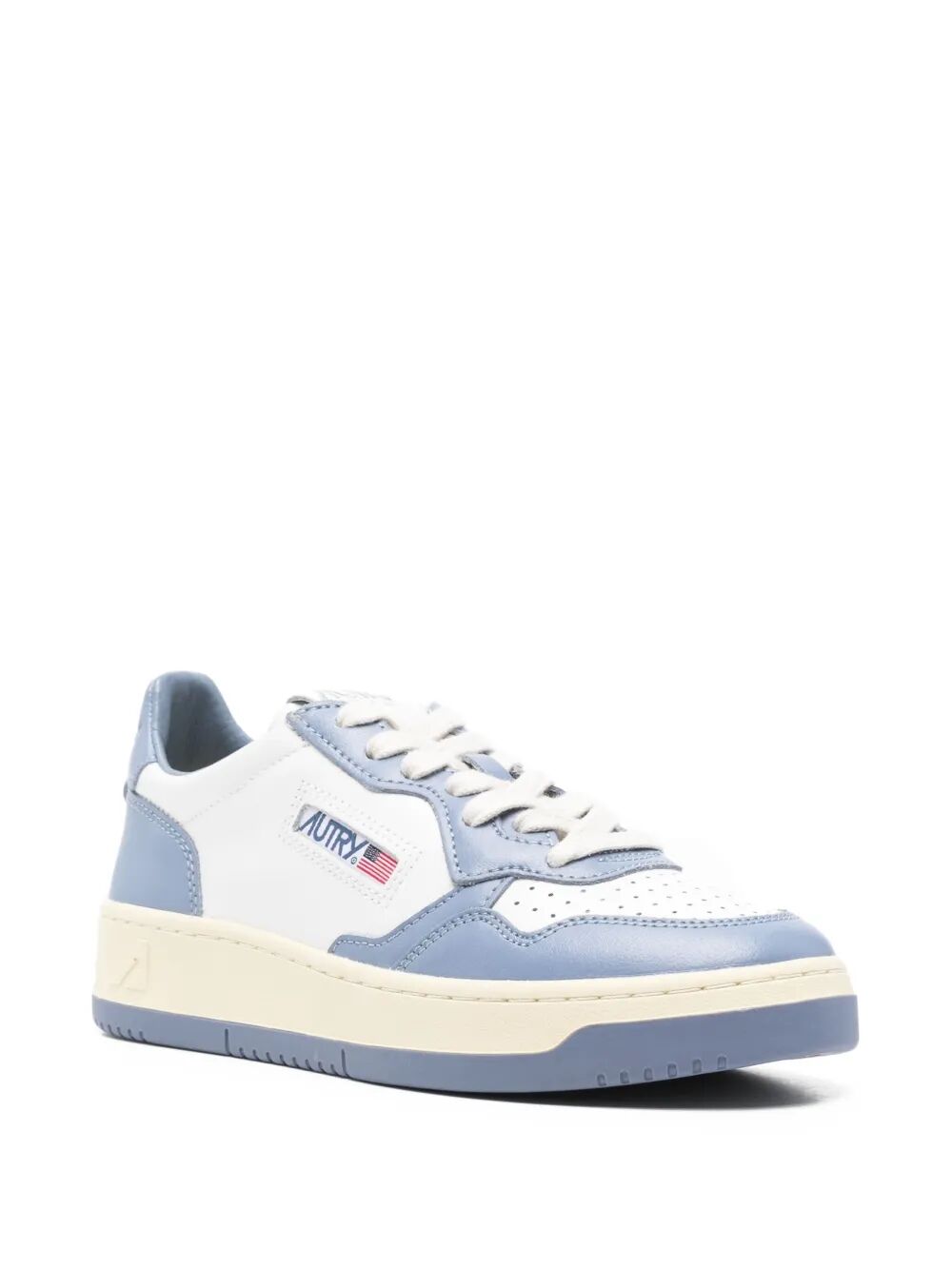 MEDALIST LOW SNEAKERS BICOLOR IN WHITE AND TEMPEST LEATHER