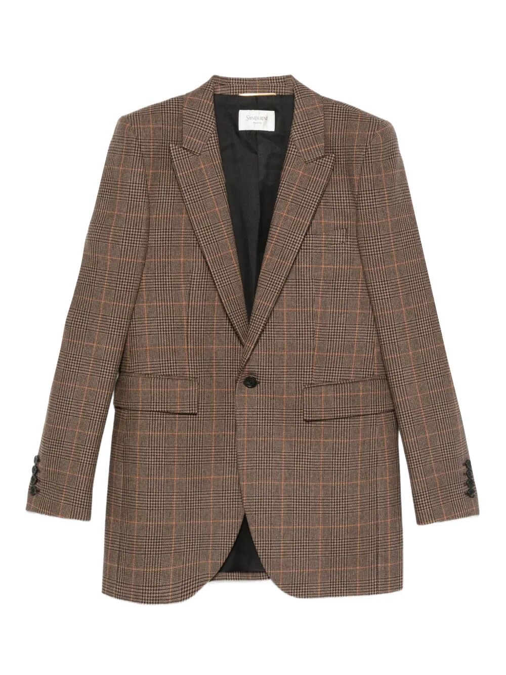 CHECKED SINGLE-BREASTED BLAZER