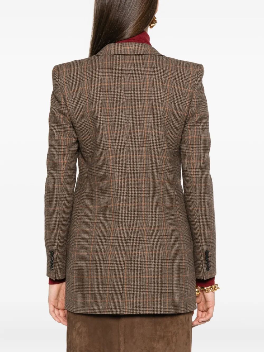 CHECKED SINGLE-BREASTED BLAZER