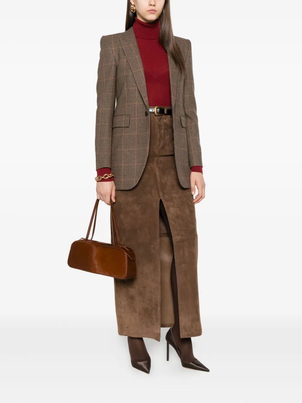 CHECKED SINGLE-BREASTED BLAZER