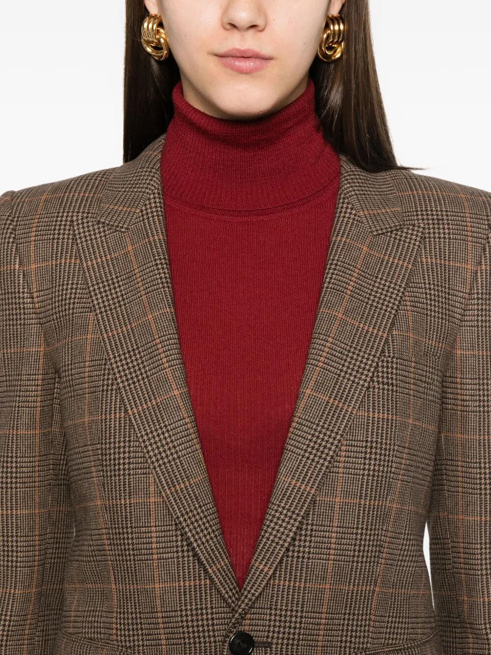 CHECKED SINGLE-BREASTED BLAZER