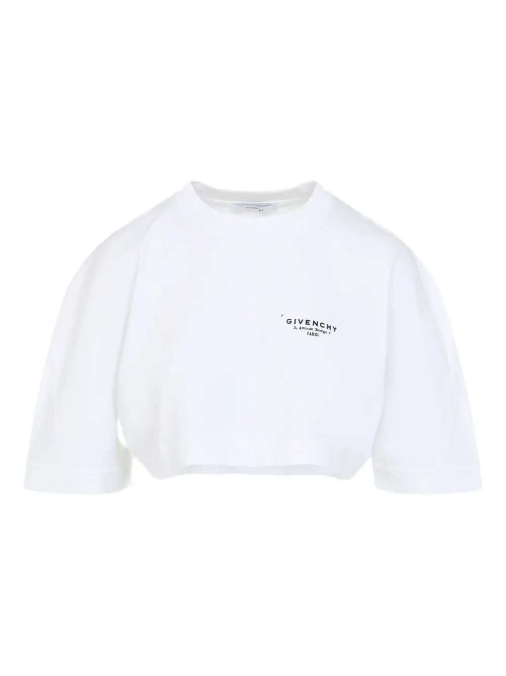 CROPPED FIT T-SHIRT IN COTTON WITH GIVENCHY STAMP PRINT