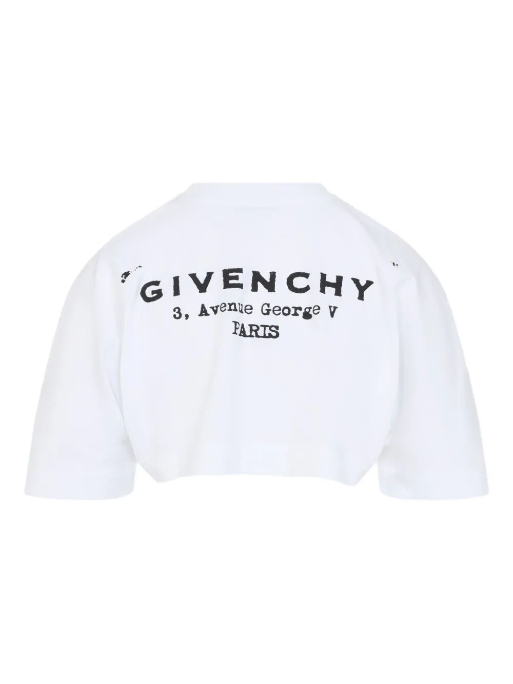 CROPPED FIT T-SHIRT IN COTTON WITH GIVENCHY STAMP PRINT