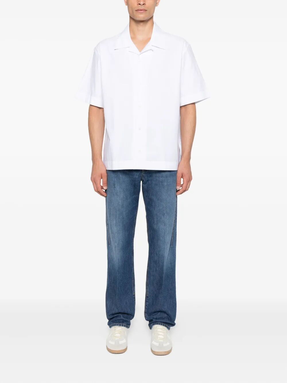 WASHED DENIM STRAIGHT JEANS