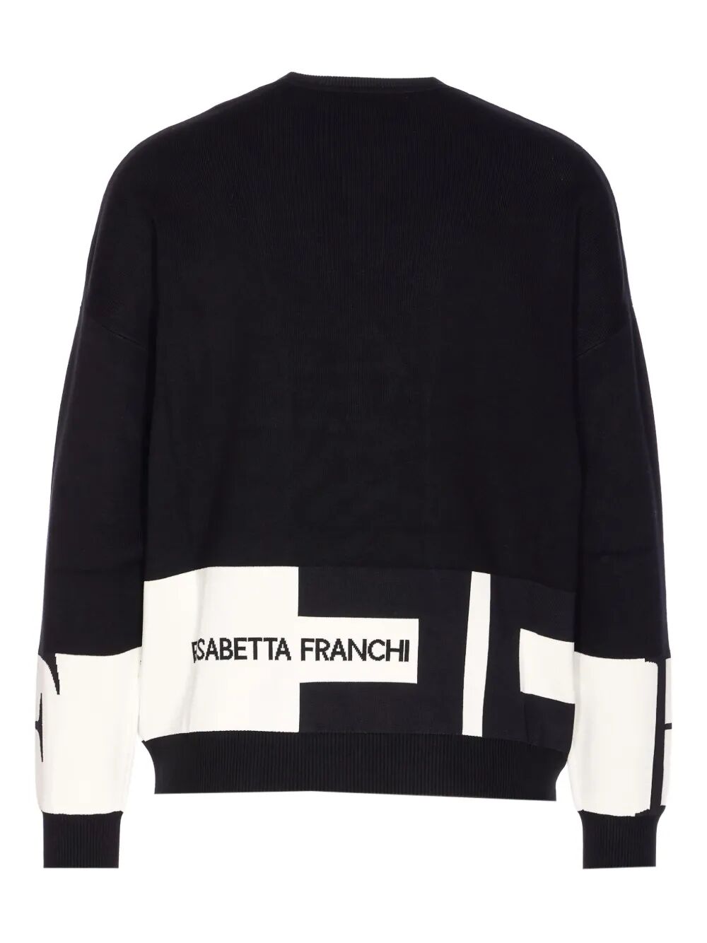 INLAID LOGOS COLOUR-BLOCK CREWNECK SWEATER