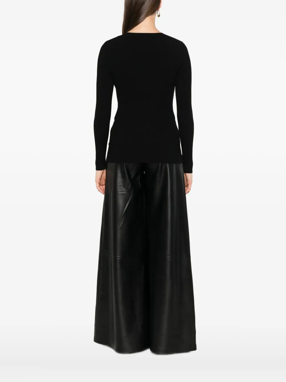 RIBBED KNIT TOP WITH BREAST POCKET