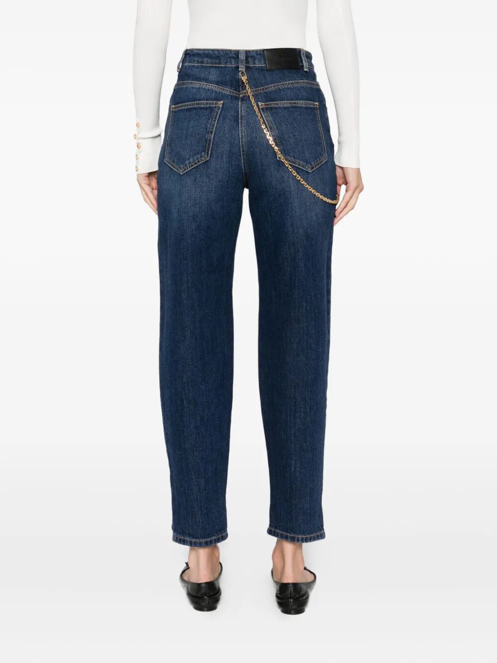 BALLOON FIT JEANS WITH JEWEL CHAIN