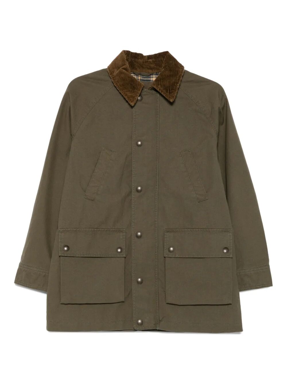 COTTON WORKWEAR JACKET WITH CORDUROY COLLAR