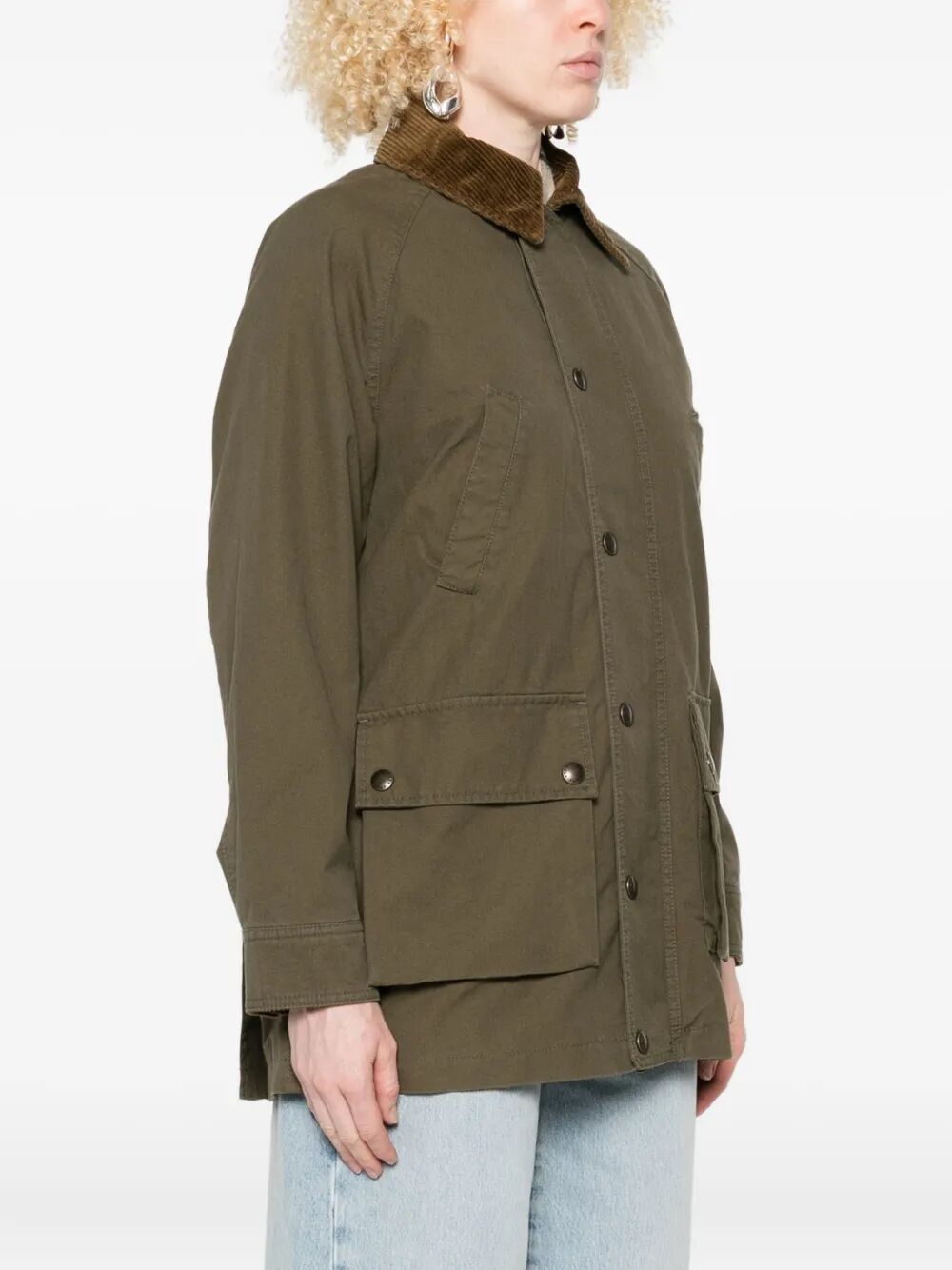 COTTON WORKWEAR JACKET WITH CORDUROY COLLAR