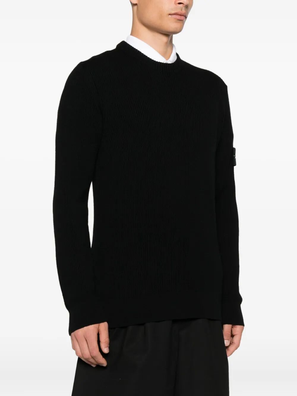 KNIT CREWNECK SWEATER IN FULL RIB RWS WOOL