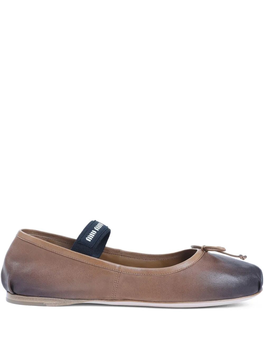 VINTAGE EFFECT LEATHER BALLERINAS