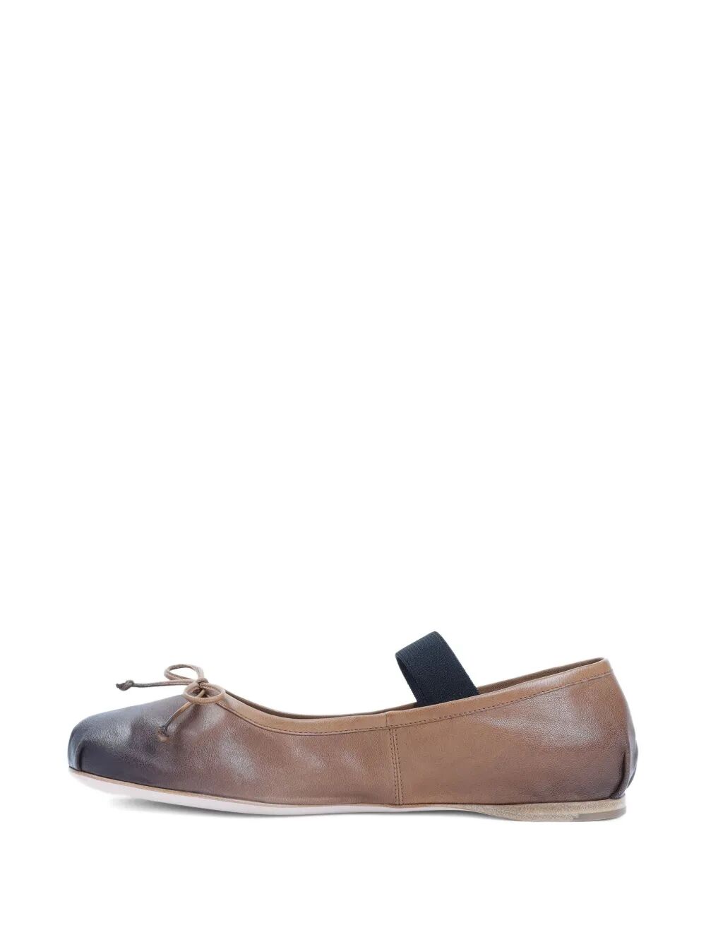 VINTAGE EFFECT LEATHER BALLERINAS
