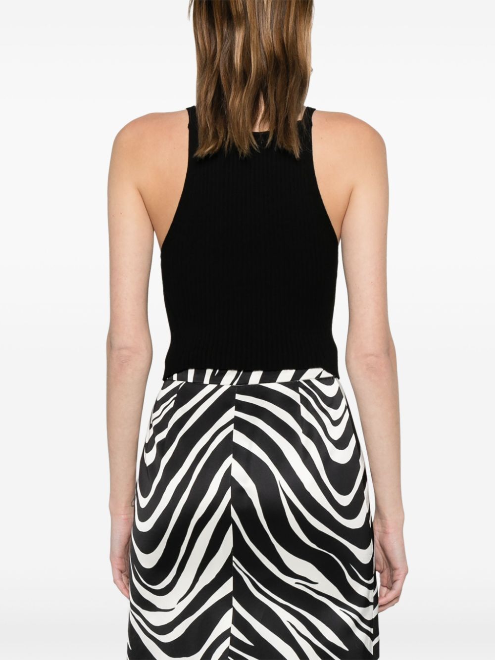 POINTY RIBBED KNIT TANK TOP