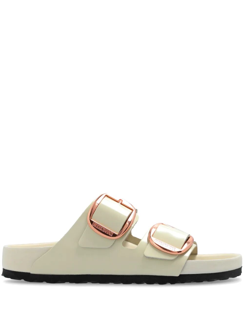 ARIZONA BIG BUCKLE HIGH-SHINE LEATHER SANDALS