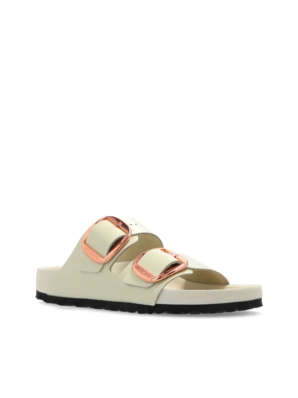 ARIZONA BIG BUCKLE HIGH-SHINE LEATHER SANDALS