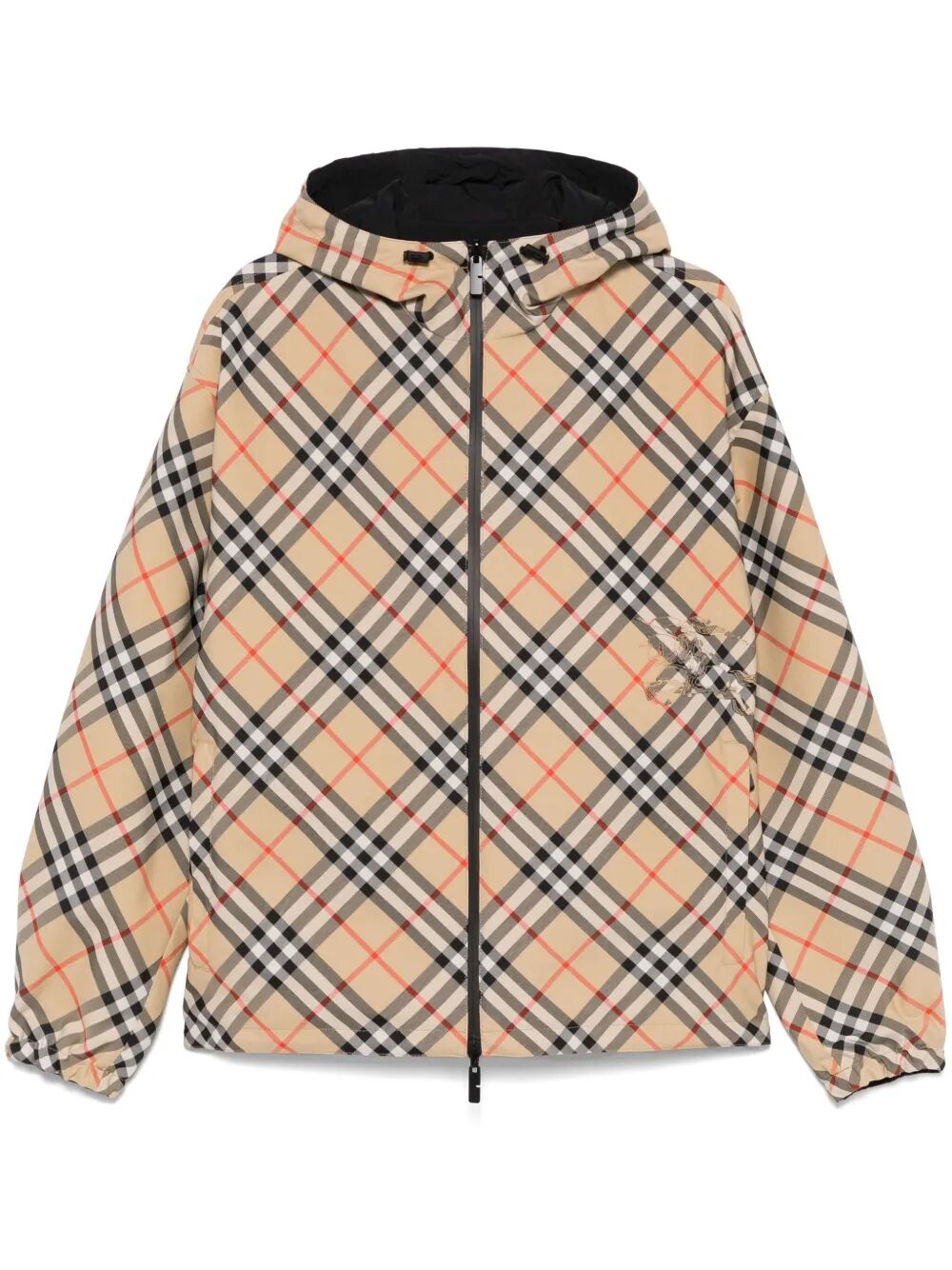 CHECK MOTIF ZIPPED JACKET