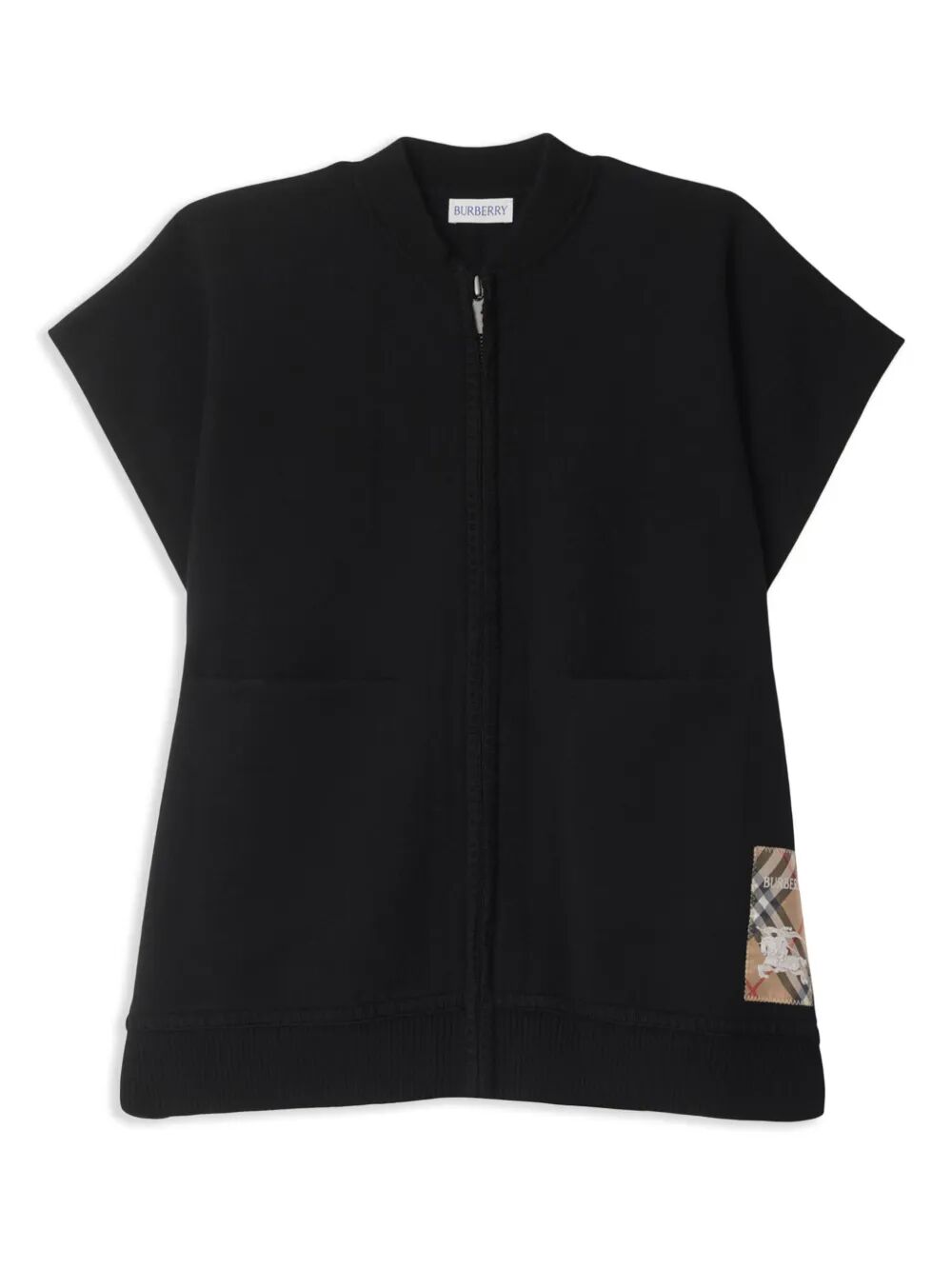 CHECK LABEL WOOL BLEND CAPE