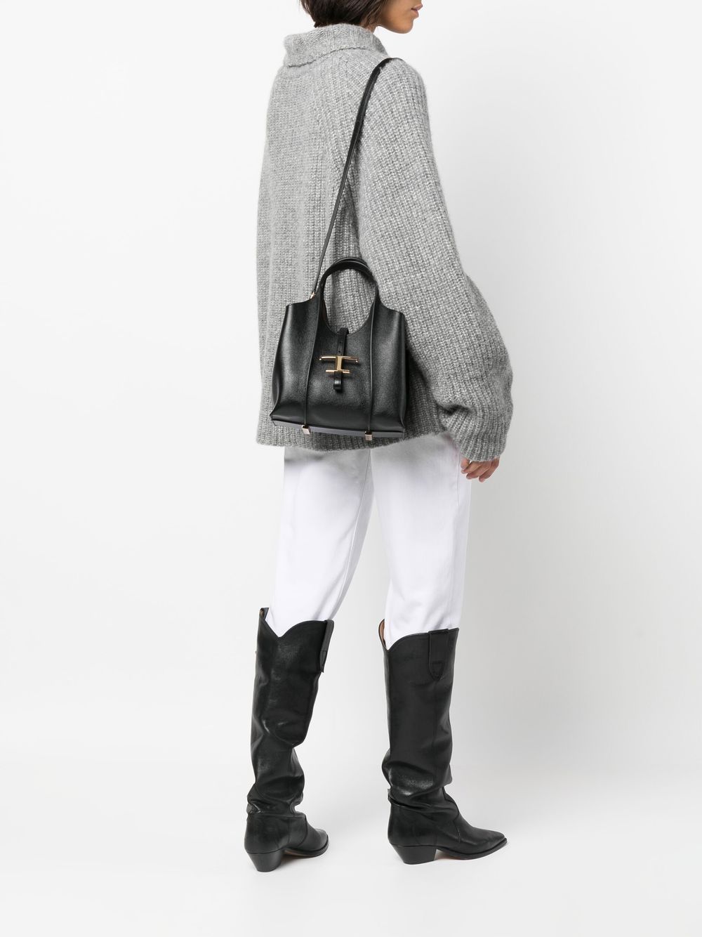 MINI T TIMELESS LEATHER SHOPPING BAG