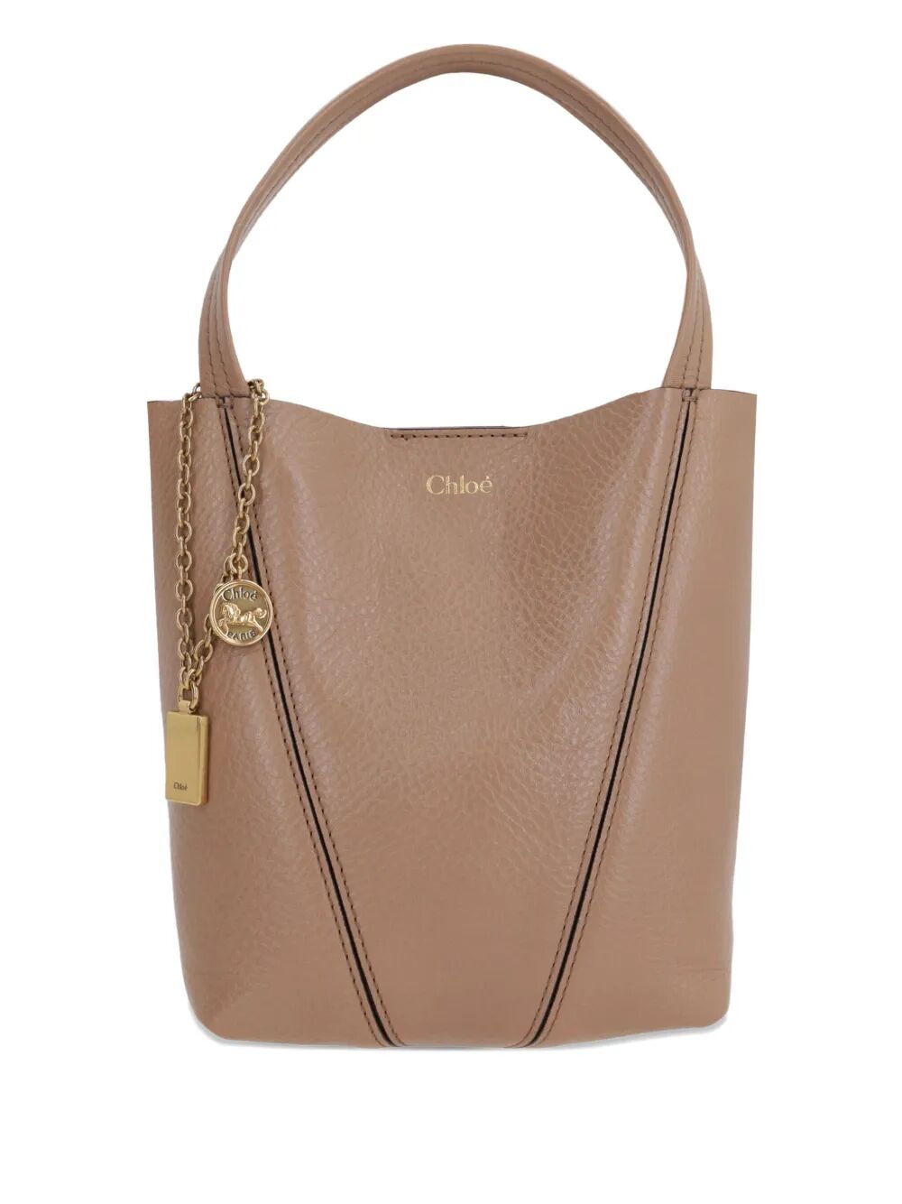 SMALL CHLOÉ SPIN TOTE BAG IN GRAINED LEATHER