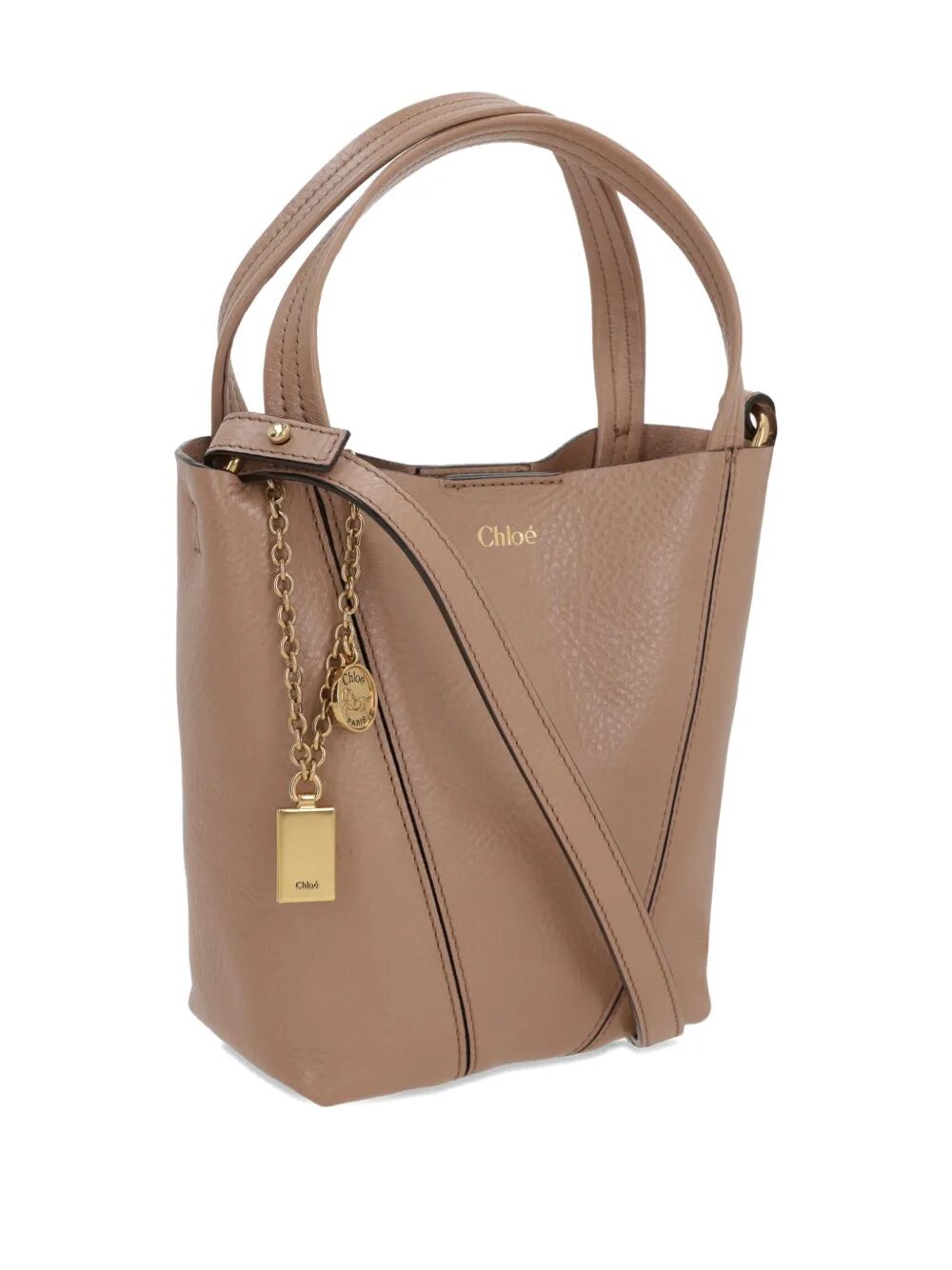SMALL CHLOÉ SPIN TOTE BAG IN GRAINED LEATHER