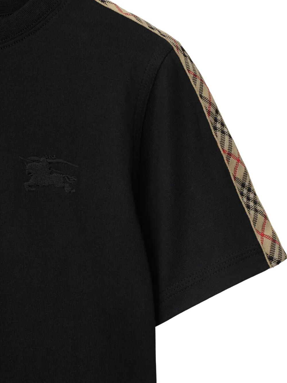 CHECK TRIM COTTON T-SHIRT