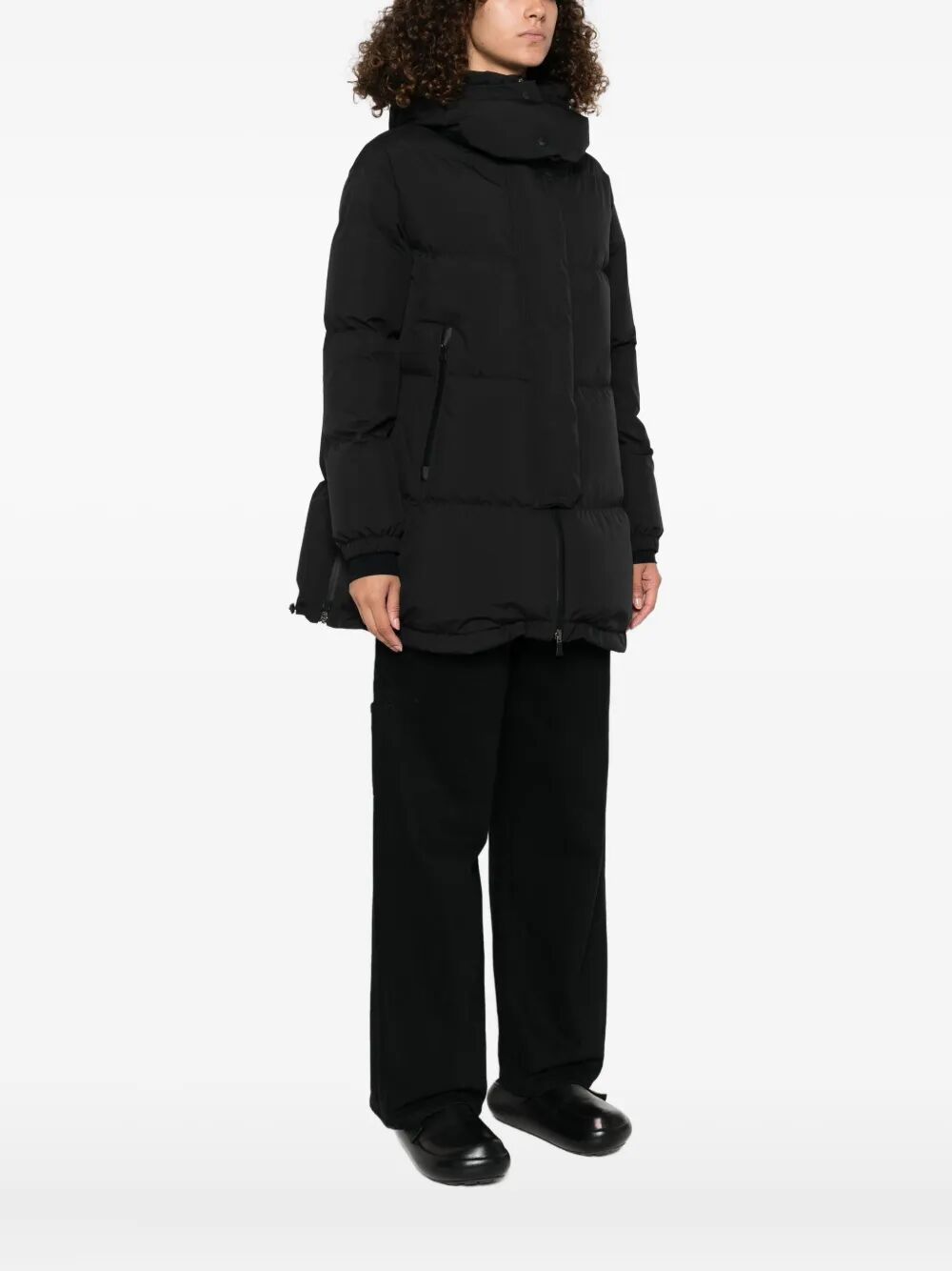 TWO LAYERS HOODED PUFFER COAT