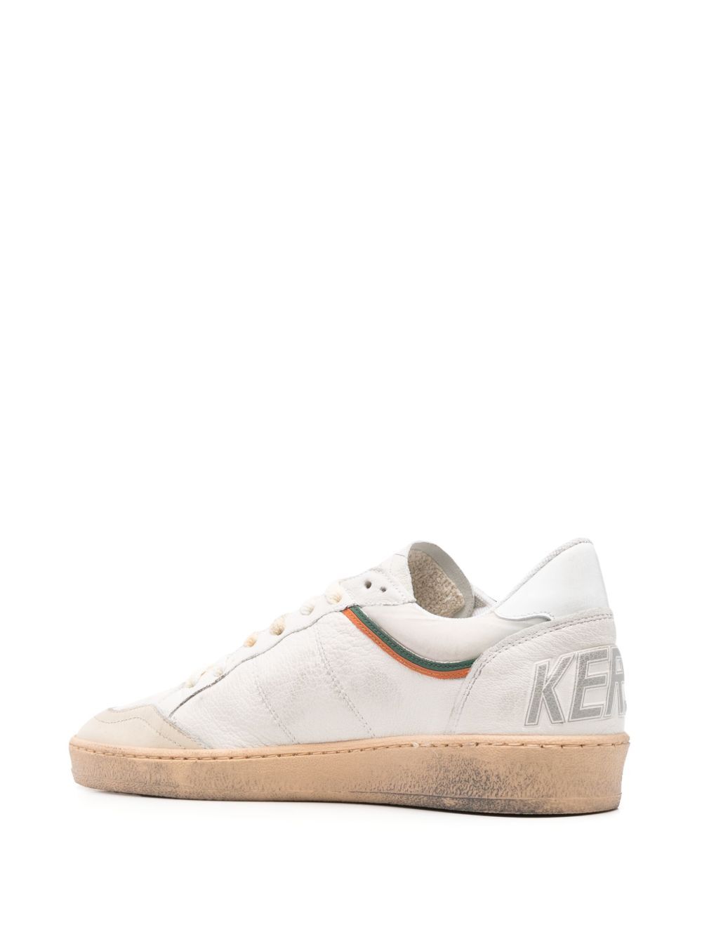 BALL STAR DISTRESSED EFFECT SNEAKERS WITH SUEDE STAR