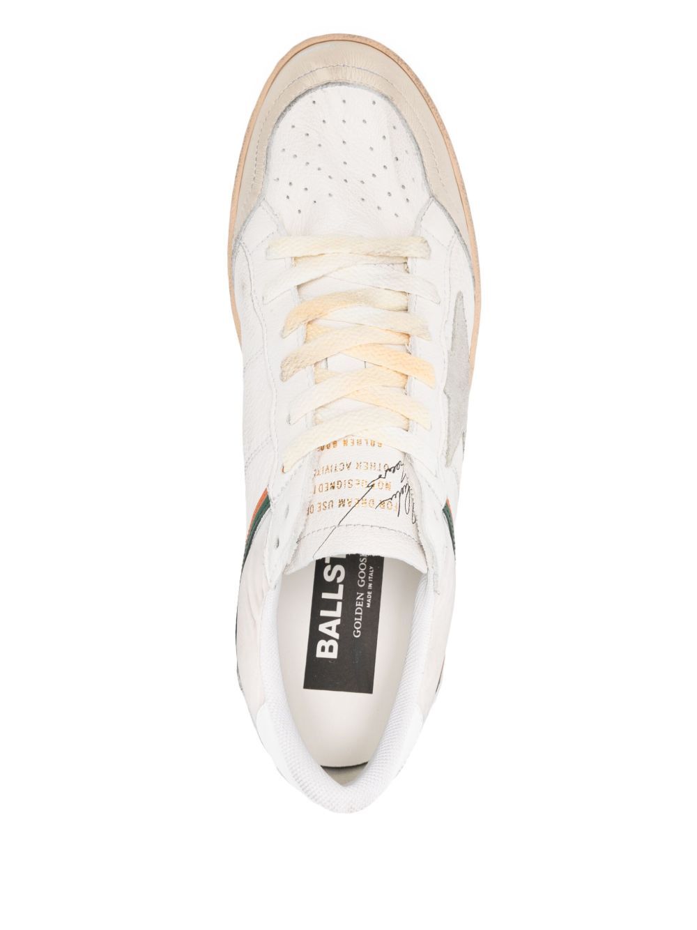 BALL STAR DISTRESSED EFFECT SNEAKERS WITH SUEDE STAR