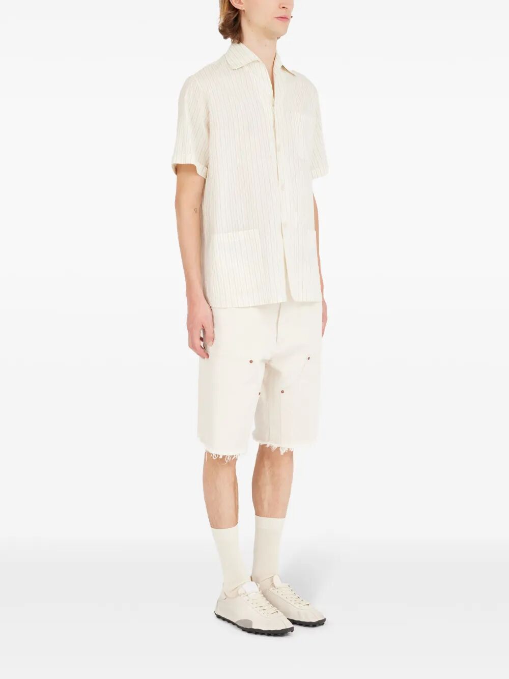 SHORT-SLEEVED STRIPED COTTON SHIRT
