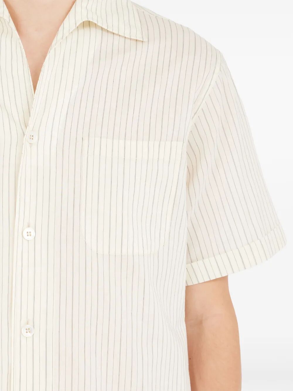 SHORT-SLEEVED STRIPED COTTON SHIRT
