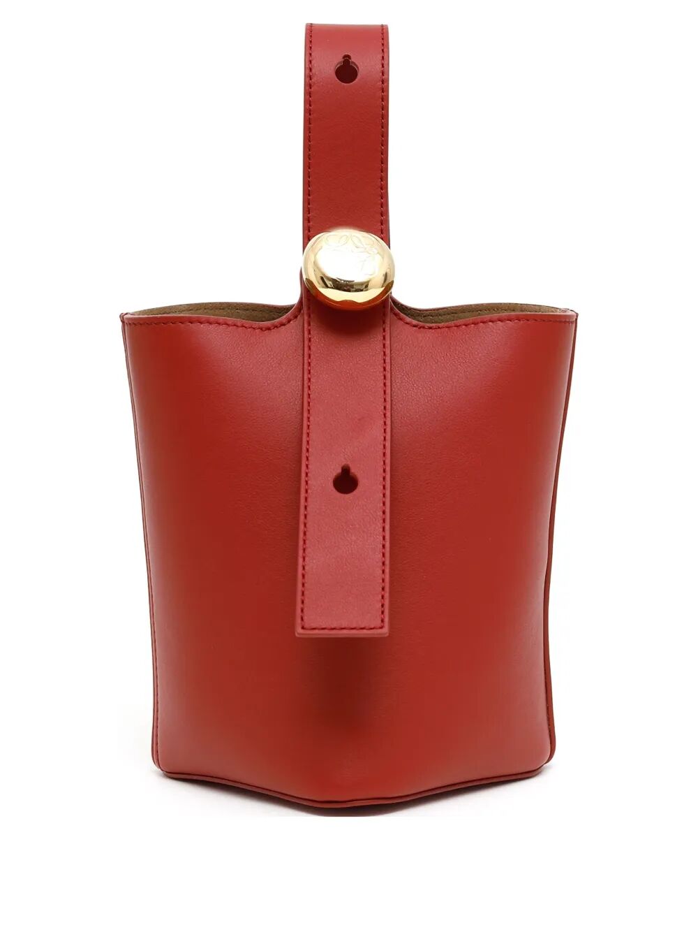 SMOOTH LEATHER MINI PEBBLE BUCKET BAG