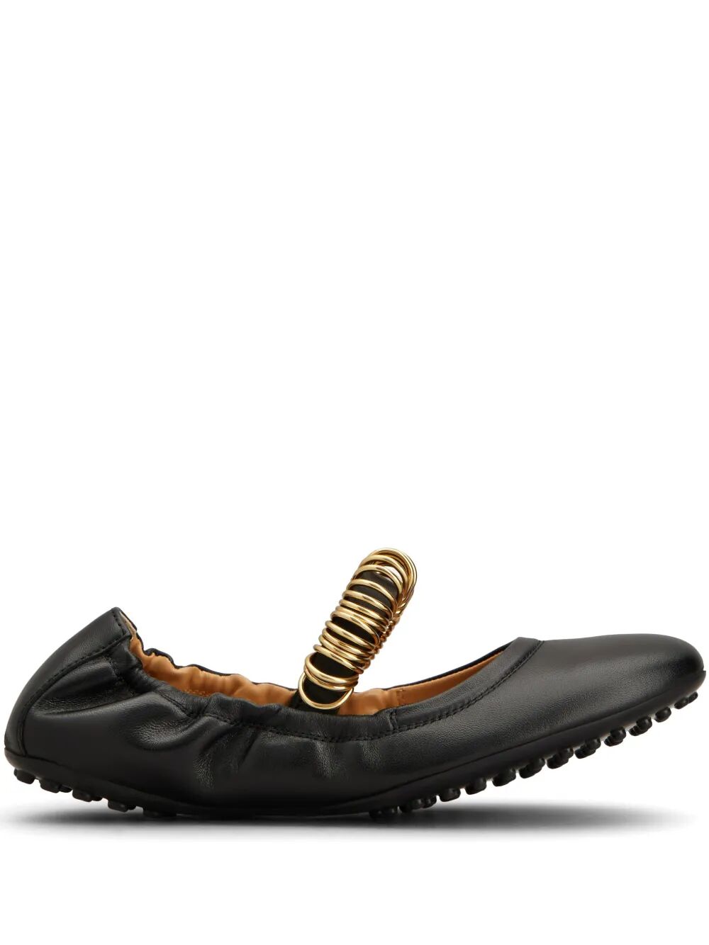 METALLIC RINGS STRAP NAPPA LEATHER BALLERINAS
