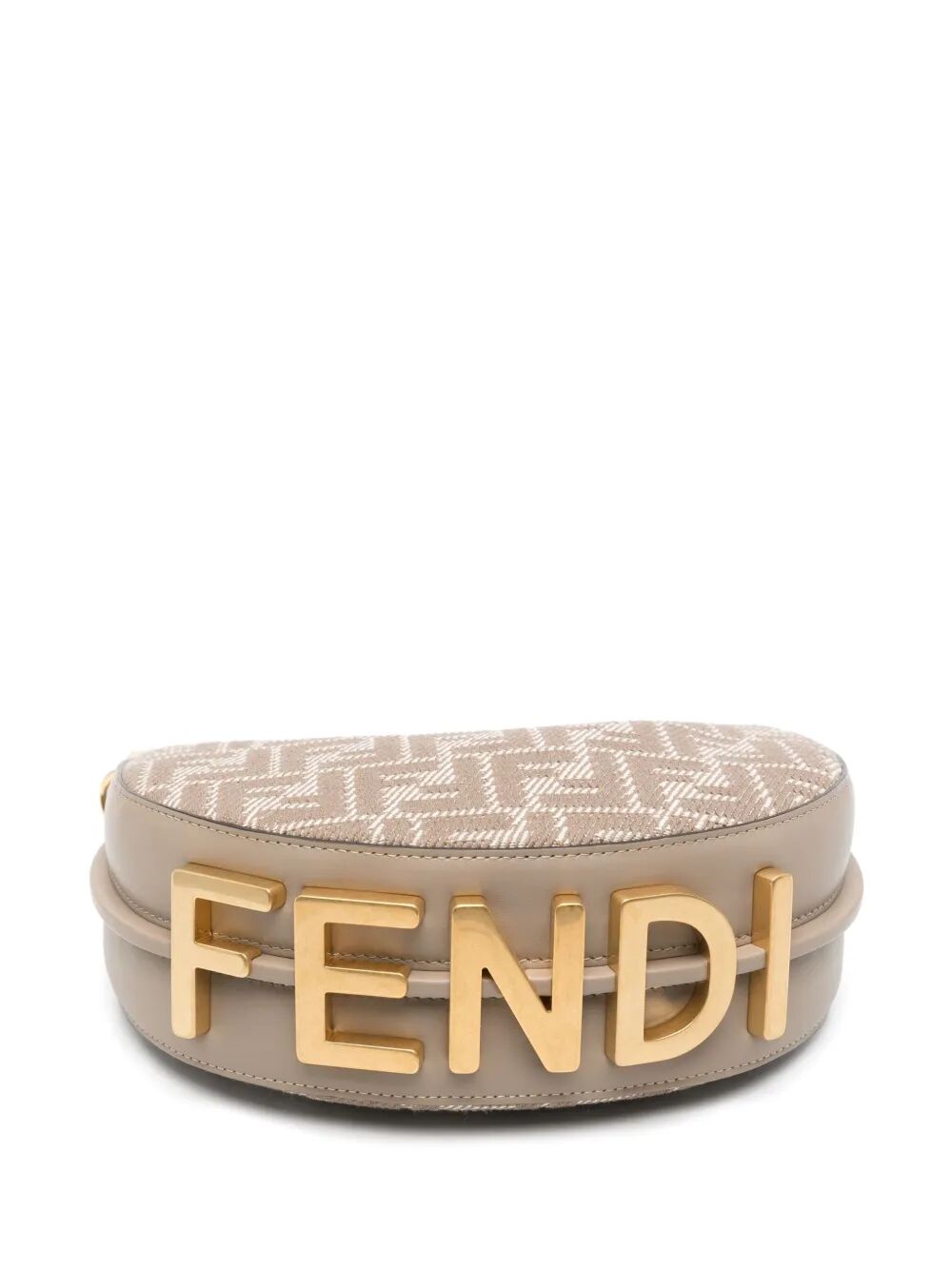 DENIM-EFFECT FF JACQUARD GRAPHY MINI BAG
