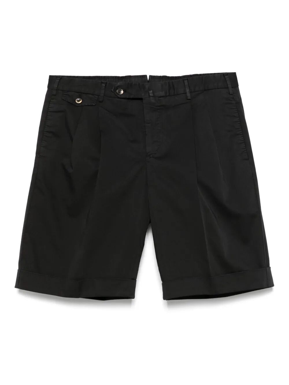 PLEAT-DETAIL COTTON SHORTS