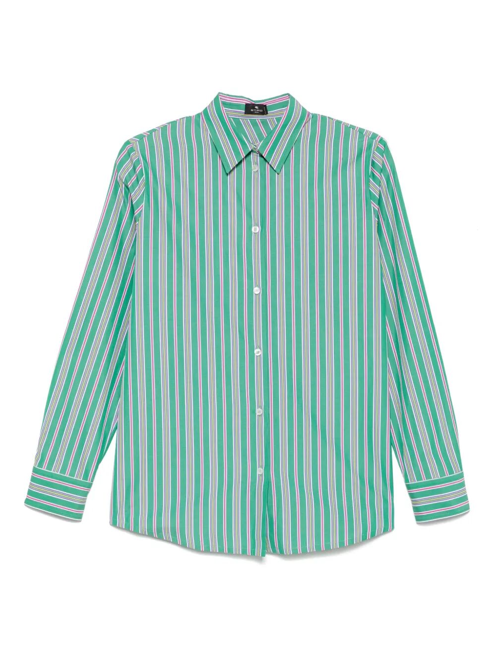 BACK SLIT STRIPED COTTON SHIRT