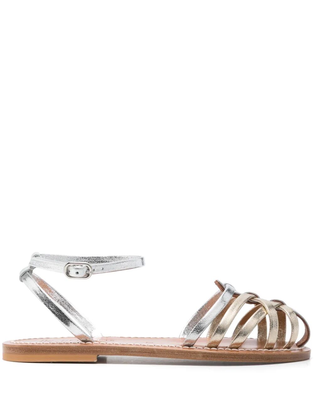 CYRENIA TWO-TONE METALLIC SANDALS