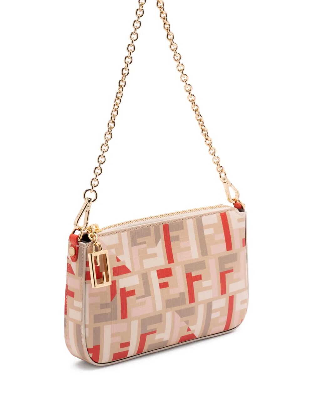 FF FABRIC BAGUETTE POUCH WITH CHAIN