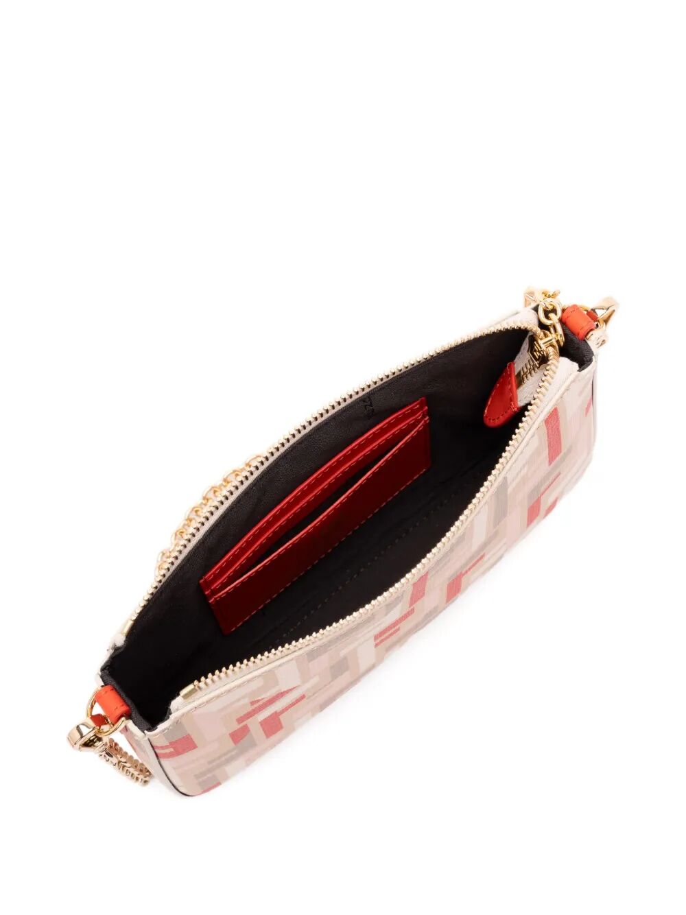 FF FABRIC BAGUETTE POUCH WITH CHAIN