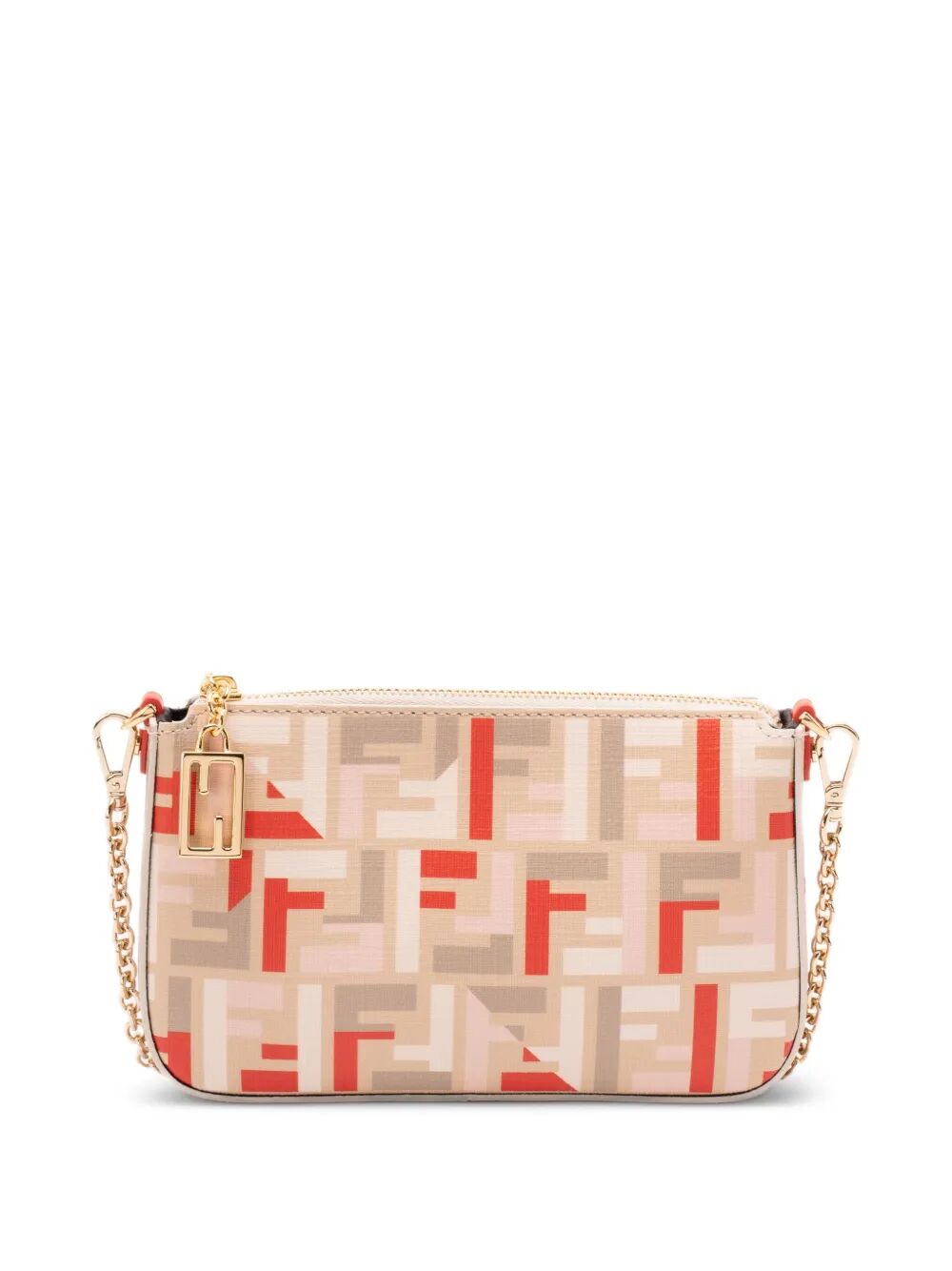 FF FABRIC BAGUETTE POUCH WITH CHAIN