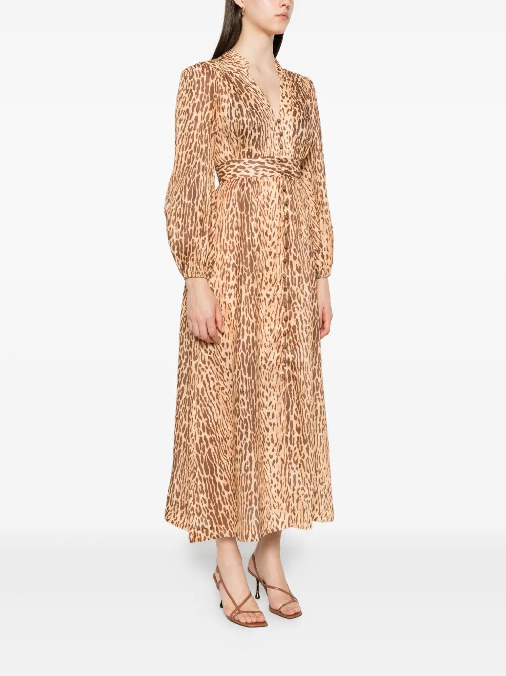 CASCADIAN PLUNGE MIDI DRESS