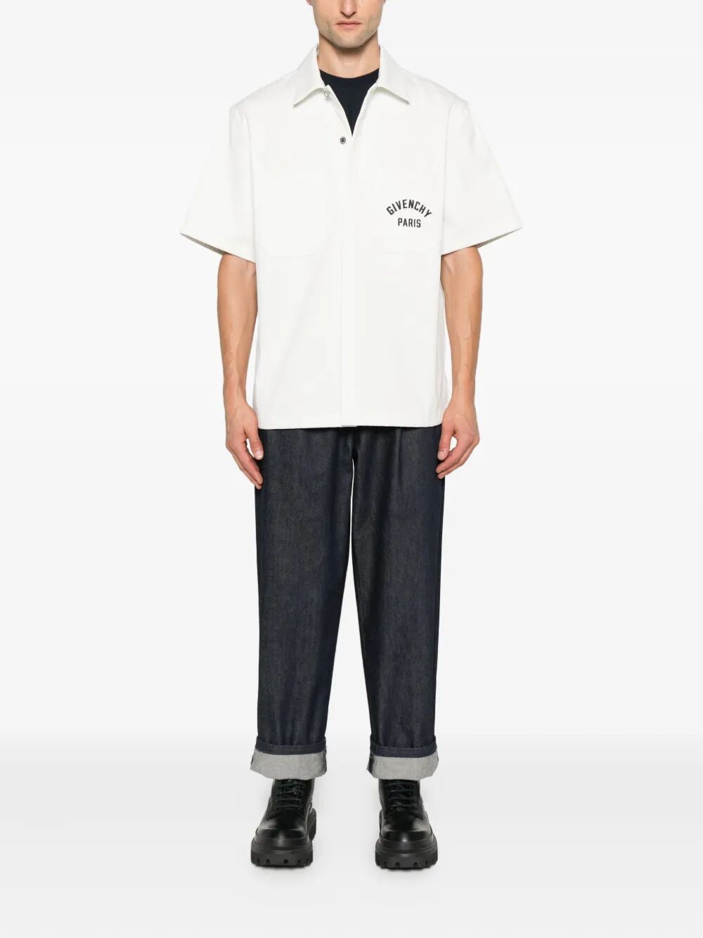 SHORT-SLEEVED COTTON T-SHIRT WITH GIVENCHY PARIS EMBROIDERY