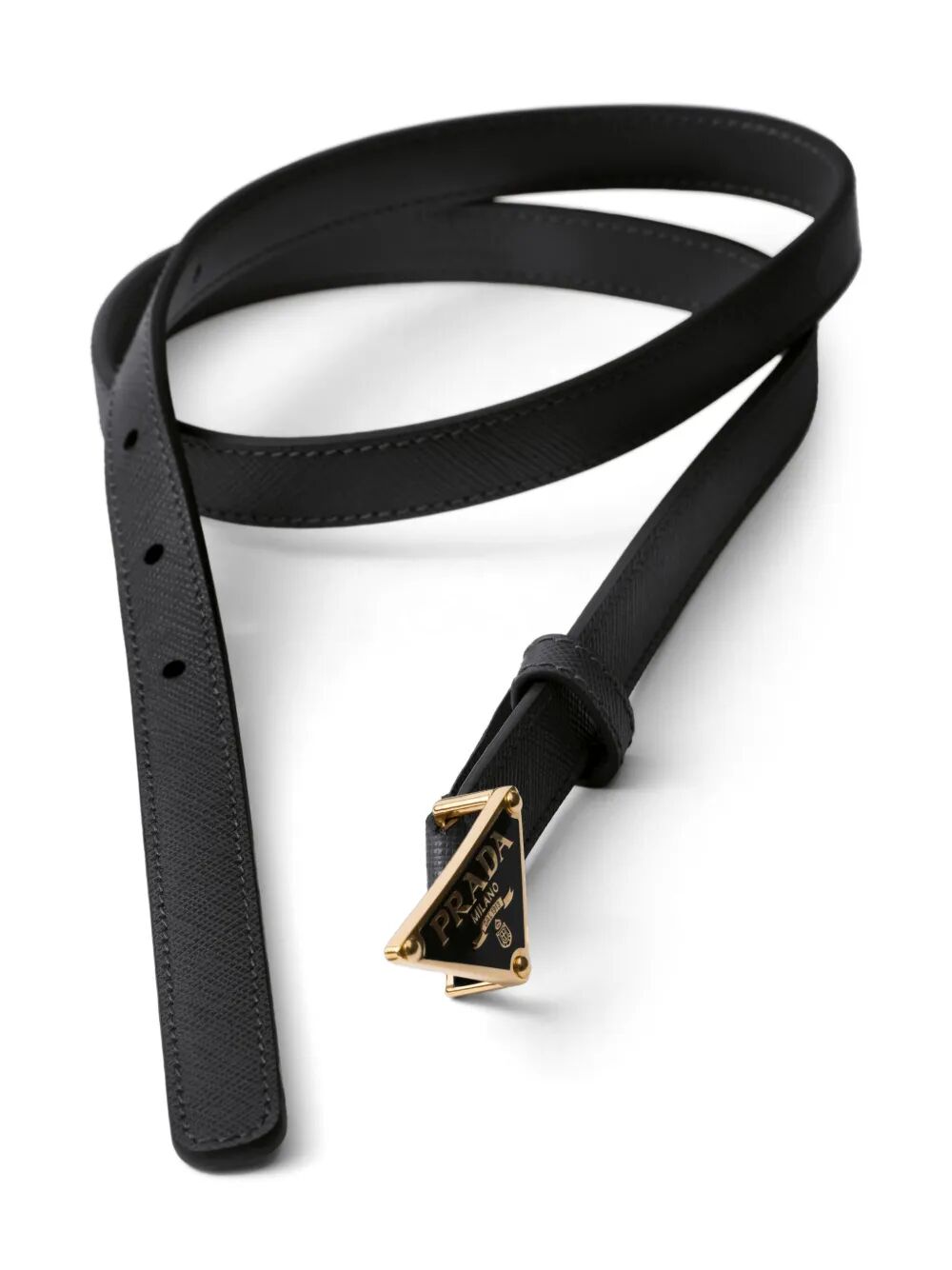 GOLD METAL BUCKLE SAFFIANO LEATHER BELT
