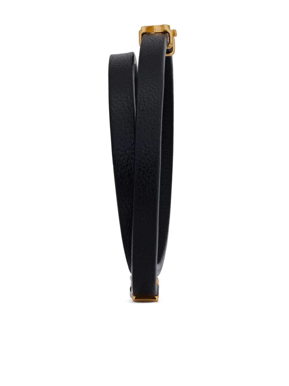 CASSANDRE DOUBLE WRAP BRACELET IN LEATHER AND METAL
