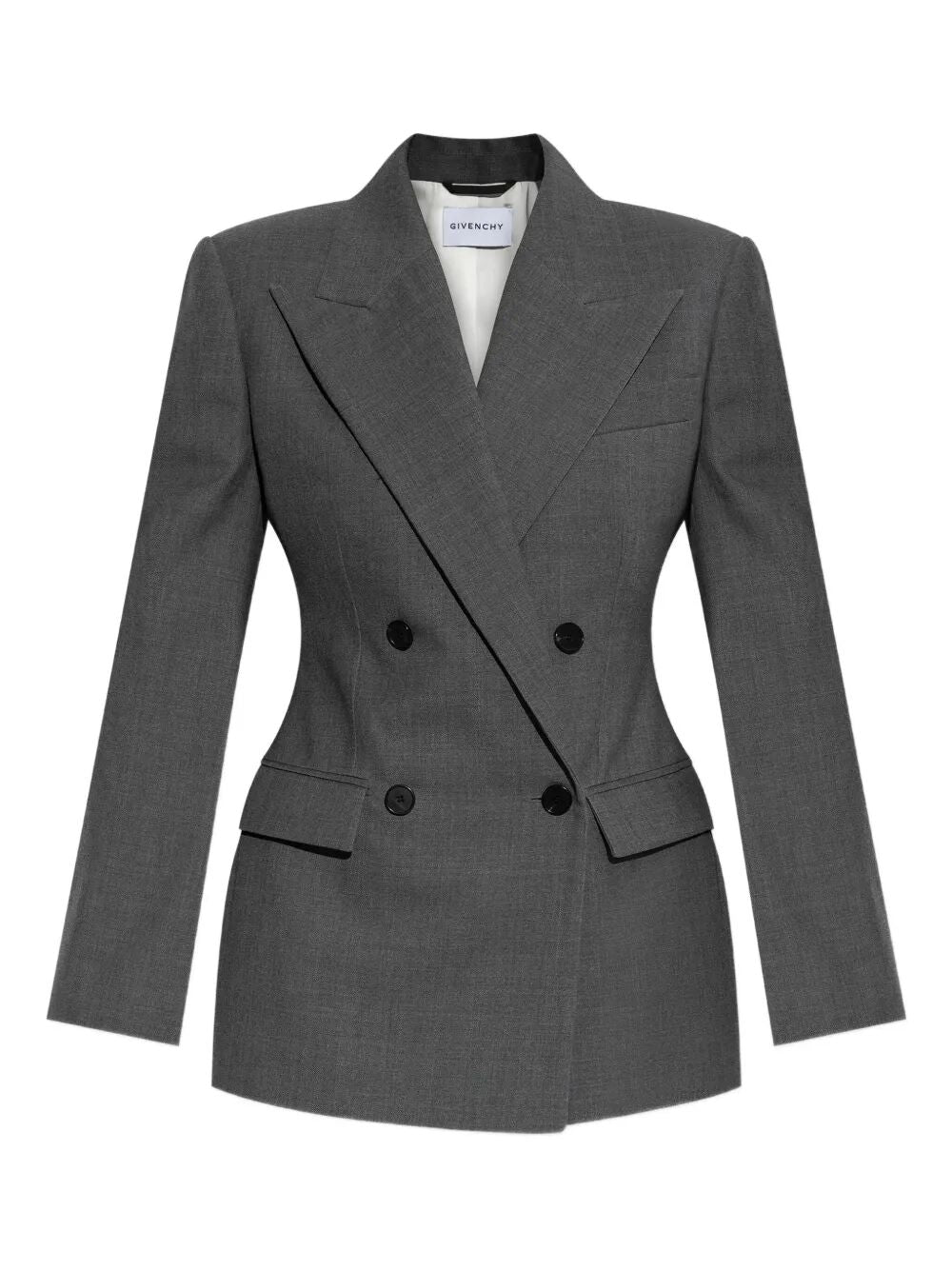 DOUBLE-BREASTED WOOL STRUCTURED JACKET