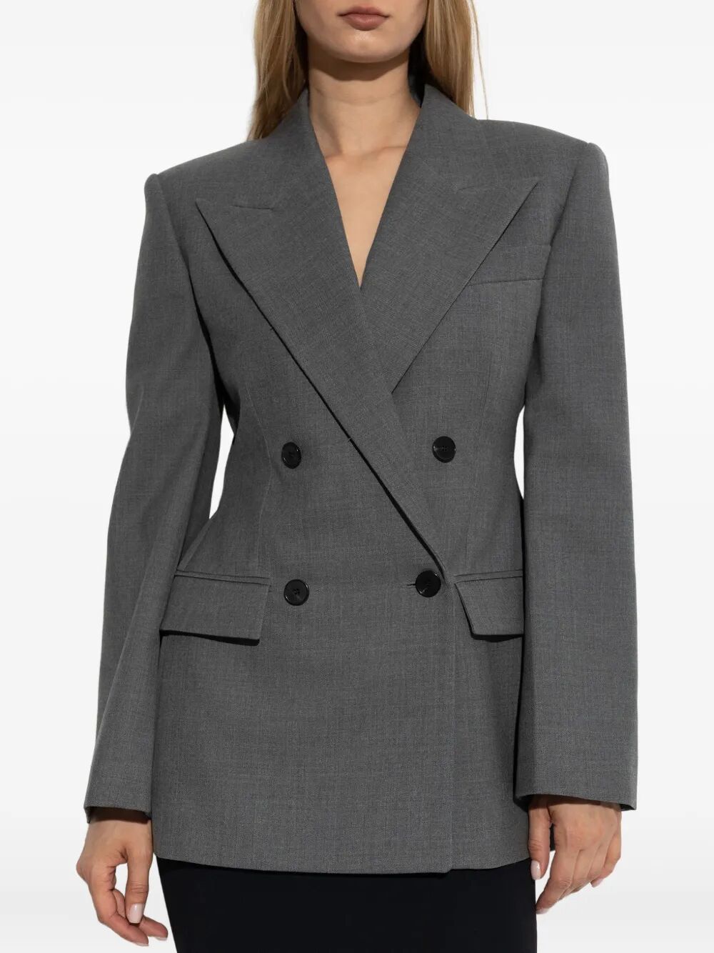 DOUBLE-BREASTED WOOL STRUCTURED JACKET