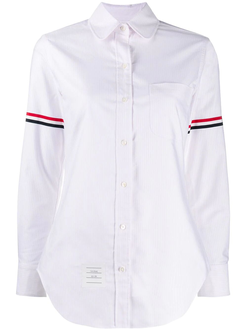 STRIPE OXFORD ARMBAND CLASSIC ROUND COLLAR SHIRT