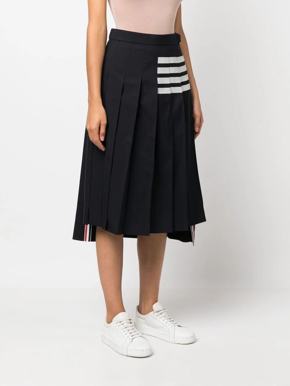 WOOL PLEATED MIDI SKIRT